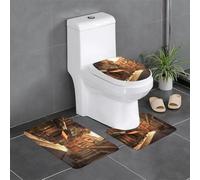 SMAZDFXX Ensemble de Trois pièces pour Salle de Bain, Motif Rue Italienne Ancienne, antidérapant et à séchage Rapide. Tapis de Douche et de Bain Durable, antidérapant et à séchage Rapide.