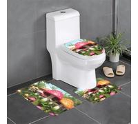 SMAZDFXX Ensemble de Trois Tapis de Bain antidérapants à séchage Rapide, Motif Champignons colorés.