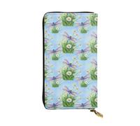 SMAZDFXX Floral Daisy Dragonfly Leather Wallet Personalized Handbag for Women Birthday Anniversary Valentines Gift 4.13 x 7.48 inches