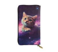SMAZDFXX Galaxy Cat Baby Leather Wallet Personalized Handbag for Women Birthday Anniversary Valentines Gift 4.13 x 7.48 inches