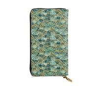 SMAZDFXX Gold Glitters Marble Turquoise Luxury Texture Leather Wallet Personalized Handbag for Women Birthday Anniversary Valentines Gift 4.13 x 7.48 inches