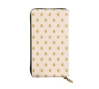 SMAZDFXX Gold Honey Bees Leather Wallet Personalized Handbag for Women Birthday Anniversary Valentines Gift 4.13 x 7.48 inches