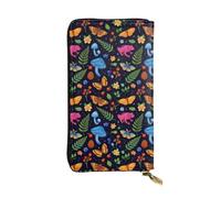 SMAZDFXX Goth Moon Frogs Moth Magical Mushroom Leaves 01 Leather Wallet Personalized Handbag for Women Birthday Anniversary Valentines Gift 4.13 x 7.48 inches