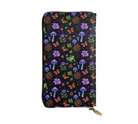 SMAZDFXX Goth Moon Frogs Moth Magical Mushroom Leaves Leather Wallet Personalized Handbag for Women Birthday Anniversary Valentines Gift 4.13 x 7.48 inches