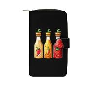 SMAZDFXX Hot Mexican Sauce Food Leather Wallet Purse Holder with ID Window Long Coin Clutch for Men Women