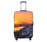SMAZDFXX Housse de Protection élastique pour Valise, Motif Coucher de Soleil sur Une île Grecque, Anti-poussière, Anti-Rayures, épaisse, Lavable, Taille XL