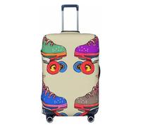 SMAZDFXX Housse de Protection élastique pour Valise, Motif Patins à roulettes rétro et colorés, Anti-poussière, Anti-Rayures, épaisse, Lavable, idéale pour Les Grands Bagages