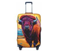 SMAZDFXX Housse de Protection pour Valise à imprimé Bison des Amériques, Haute élasticité, Universelle, résistante aux Rayures, pour Hommes et Femmes, Taille L