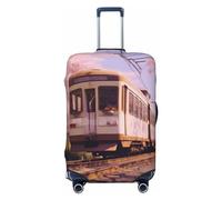 SMAZDFXX Housse de Protection pour Valise à imprimé Train et cerisiers, Haute élasticité, Universelle et résistante aux Rayures, pour Homme et Femme