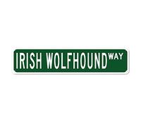 SMAZDFXX Irish Wolfhound WAY Rétro Tin Signs Funny Aluminium Metal Sign pour la maison Cuisine Jardin Cour Mur Pub Club Décor 4x16 Pouces