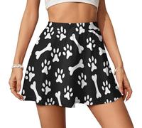 SMAZDFXX Jupes-Shorts pour Femmes Dogs Bone and Pawstennisgolf décontractées