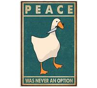 SMAZDFXX La paix n'a jamais été une option Canard Enseigne en métal Rétro Vintage Affiche Art Mural Décor 8X12 Pouces