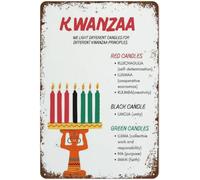 SMAZDFXX Les 7 principes de Kwanzaa Bougie Art Art afro-américain Décoration d'intérieur Affiche de cuisine Café Bar Panneau Affiche Garçons Filles Maison moderne Chambre ns Pour Garage Homme Cave Ba