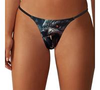 SMAZDFXX Loup-Garou avec sa Langue String pour Femmes 2018 String Extensible T-Back Sexy Taille Basse sous-vêtements Culottes