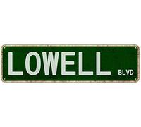 SMAZDFXX Lowell BLVD Rétro Tin Signs Lover s Aluminium Metal Sign Salon Maison Cuisine Jardin Mur Club Non Fade Décor 4x16 Pouces