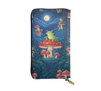 SMAZDFXX Moon Mushroom Frog Leather Wallet Personalized Handbag for Women Birthday Anniversary Valentines Gift 4.13 x 7.48 inches