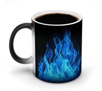SMAZDFXX Mug à café Blue Flame, tasse en céramique délicate et originale pour thé, latte, cappuccino, lait, chocolat chaud