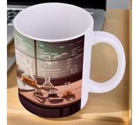 SMAZDFXX Mug à café en céramique blanche sur le thème du laboratoire de chimie. Compatible lave-vaisselle et micro-ondes. l pour toute la famille. Personnalisable.