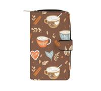 SMAZDFXX Mug à café, Portefeuille Long et Fin à Deux Volets avec Porte-Cartes et Boucle pour Hommes et Femmes