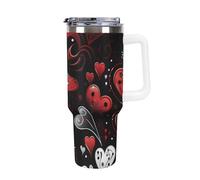 SMAZDFXX Mug isotherme de voyage en acier inoxydable « 3D Printing Love » - Étanche et isolé - Paille et goupillon de nettoyage inclus (1,2 L).