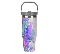 SMAZDFXX Mug isotherme FloreS à café - Design compact et aéré - Garde les boissons chaudes pendant des heures - Mug de voyage 887 ml
