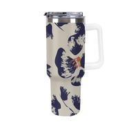 SMAZDFXX Mug isotherme FloreS Ink avec couvercle étanche - Idéal pour le café et les boissons chaudes - Tasse isotherme résistante de 1,2 L (40 oz).