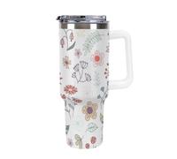 SMAZDFXX Mug isotherme FloreS pour café - Design compact et aéré - Garde les boissons chaudes pendant des heures - Mug de voyage 1,2 L