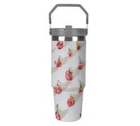 SMAZDFXX Mug isotherme SpreadRed Flowers One after Another - Maintient les boissons chaudes et froides - Acier inoxydable avec paille et couvercle étanche 887 ml (30 oz)