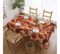 SMAZDFXX Nappe carrée à Bordure en Dentelle, Motif Pizza, réutilisable, décoration pour Table à Manger, 137 x 183 cm (54 x 72 Pouces).
