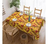 SMAZDFXX Nappe carrée à Bordure en Dentelle, Motif Pizza, réutilisable, décoration pour Table à Manger, 137 x 183 cm (54 x 72 Pouces).