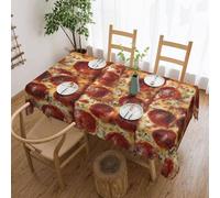 SMAZDFXX Nappe carrée à Bordure en Dentelle, Motif Pizza, réutilisable, décoration pour Table à Manger, 137 x 183 cm (54 x 72 Pouces).
