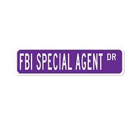 SMAZDFXX Panneau métallique humoristique « Agent spécial du FBI DR » pour chambre à coucher, cuisine, jardin, mur, Bab Club, café, décoration d'intérieur, 10 x 40 cm