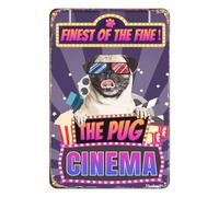 SMAZDFXX Panneaux de cinéma en étain Finest of The Fine Movie sur fond orange Plaque en métal vintage pour hommes et femmes Décoration murale pour bars, restaurants, cafés, pubs 8 x 12 pouces