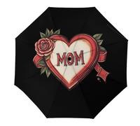 SMAZDFXX Parapluie de voyage compact et coupe-vent Love My Mom, pliable et automatique