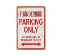 SMAZDFXX Plaque en métal 20 x 30 cm - Parking Thunderbird uniquement - Affiche vintage, plaque métallique pour mur extérieur, porche, terrasse