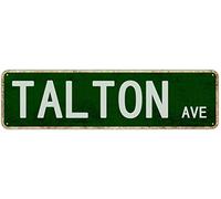 SMAZDFXX Plaque métallique rétro en aluminium Talton Ave, décoration murale, résistante à la décoloration, idéale pour la maison, la cuisine, l'extérieur, le jardin ou tout autre endroit. 10 x 40 cm.