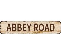 SMAZDFXX Plaque murale vintage en métal style rétro Abbey Road, plaque rustique en aluminium pour maison, bar, cuisine, garage, caverne d'homme, 10 x 40 cm