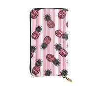 SMAZDFXX Portefeuille en Cuir à Rayures Amusantes, Motif Plantes Tropicales et pin, Sac à Main personnalisé pour Femme, Cadeau d'anniversaire ou de Saint-Valentin, 10,5 x 19 cm