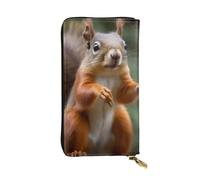SMAZDFXX Portefeuille en Cuir imprimé écureuil Animal drôle avec 12 Porte-Cartes de crédit et 3 Pinces à Billets - Pochette Longue pour Hommes et Femmes, VF7GNJE3C371