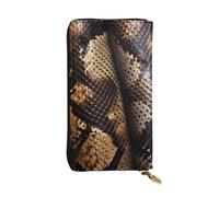 SMAZDFXX Portefeuille en Cuir imprimé Peau de Serpent avec 12 emplacements pour Cartes de crédit et 3 Pinces à Billets - Pochette Longue pour Hommes et Femmes, VF7GNJE3C371