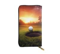 SMAZDFXX Portefeuille en Cuir imprimé Sport de Golf au Coucher du Soleil avec 12 Porte-Cartes de crédit et 3 Pinces à Billets - Pochette Longue pour Hommes et Femmes, VF7GNJE3C371