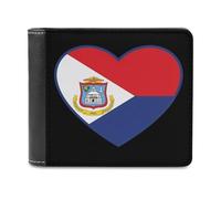 SMAZDFXX Portefeuille Fin à Deux Volets pour Homme, Motif Drapeau de Saint-Martin, en Cuir synthétique, avec 6 emplacements pour Cartes et Pince à Billets