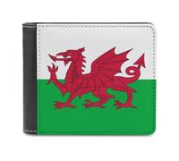 SMAZDFXX Portefeuille Fin à Deux Volets, Style Gallois, avec Drapeau du Pays de Galles, pour Homme. Élé Portefeuille à Poche Avant avec emplacements pour Cartes.