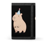SMAZDFXX Portefeuille Fin à Trois Volets avec Motif Capybara Mignon, idéal pour Un Joyeux Anniversaire. Poche Avant avec emplacements pour Cartes de crédit et fenêtre pour Carte d'identité.