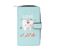 SMAZDFXX Portefeuille/Porte-Monnaie en Cuir Love Teeth and Candy avec fenêtre pour Carte d'identité et Pochette Longue pour la Monnaie, pour Hommes et Femmes.
