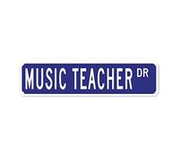SMAZDFXX Professeur de musique DR Rétro Étain Signes Aluminium Art Plaque Extérieur Maison Cuisine Jardin Mur Résistant Aux UV Décor 4x16 Pouces