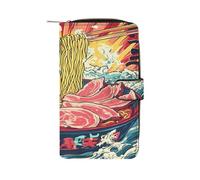 SMAZDFXX Ramen Chicken Flavor Noodle Soup Leather Wallet Purse Holder with ID Window Long Coin Clutch for Men Women