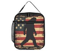 SMAZDFXX Sac à déjeuner isotherme portable avec drapeau américain Bigfoot, réutilisable, pour le bureau