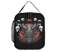 SMAZDFXX Sac à déjeuner isotherme portable, motif tête de chèvre satanique Baphomet, crâne de diable, fourre-tout réutilisable, sac à main pour le travail au bureau