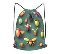 SMAZDFXX Sac à dos à cordon imprimé avec un atlas des insectes, grande capacité, en nylon imperméable, pour le sport et le rangement, épais et réutilisable.